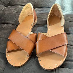 target universal thread cognac sandals - slip on - size 8.5
